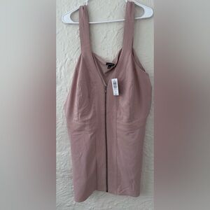 NWT Torrid Fawn Crepe Zip Front Peplum Top Wide Straps Sweetheart Neckline 4X